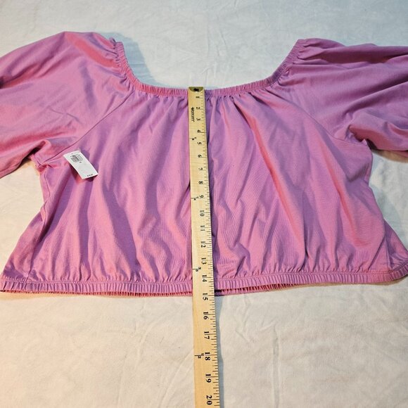 OLD NAVY Women’s Blouse 3X Off Shoulder Elastic Balloon Sleeves Peasant Top NWT - Picture 5 of 6